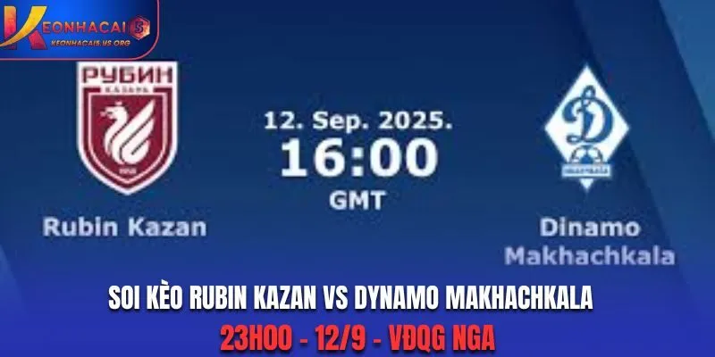 Soi Kèo Rubin Kazan vs Dynamo Makhachkala: 23h00 - 12/9 - VĐQG Nga